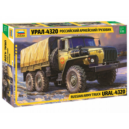 Сборная модель ZVEZDA Российский армейский грузовик Урал-4320 (3654) 1:35